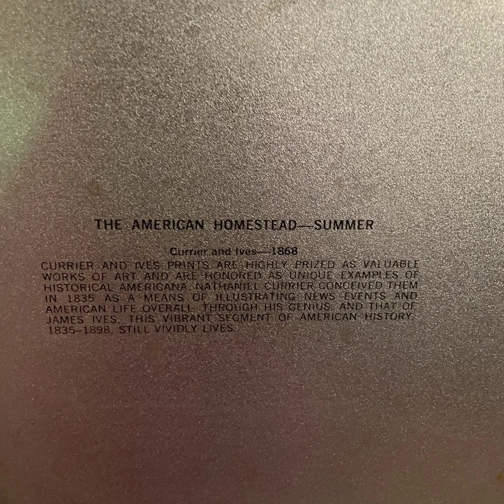 Collectors Plate‎ Currier and Ives The American Homestead Summer Beverages Food